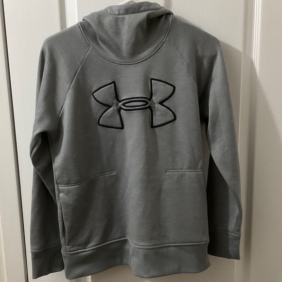Womens under armour hooded pull over sweatshirt grey medium - Picture 1 of 3